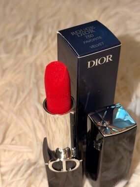 Dior Rouge Velvet Lipstick 760 Favorite - Bright Red